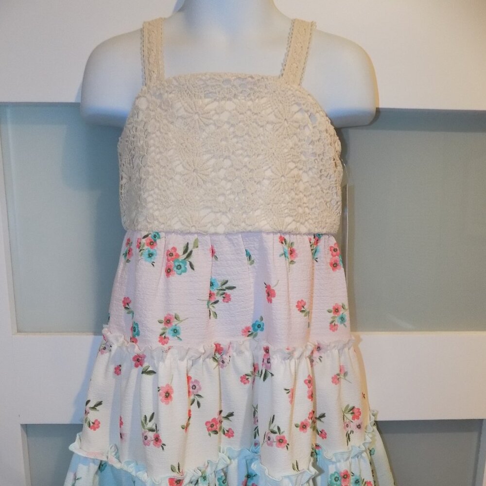 Berkley Jensen Floral Multi Colored Tiered Summer Dress Size 4T Girl's NEW